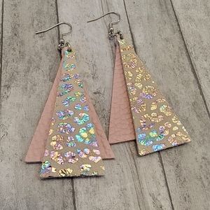 Genuine leather earrings